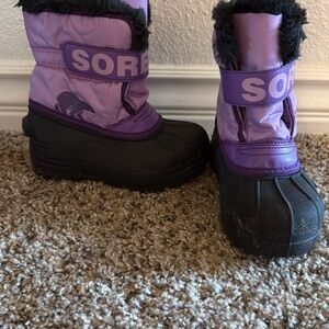 Sorel Kids Purple and Black Snow Boots